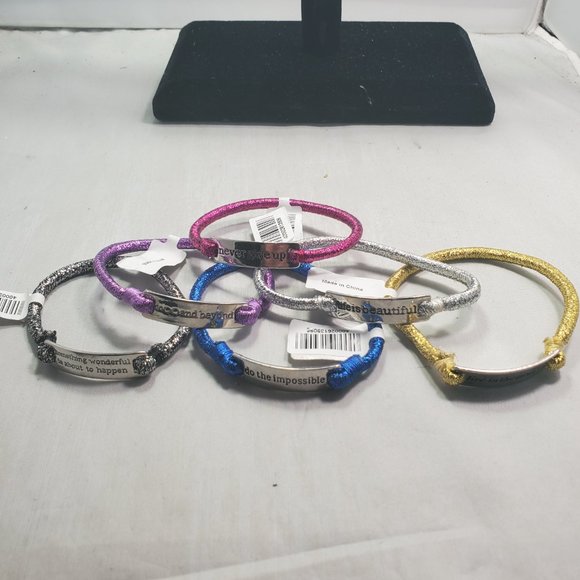 Charming Charlie 6 pc Inspirational charm stretch bracelet - Picture 12 of 12